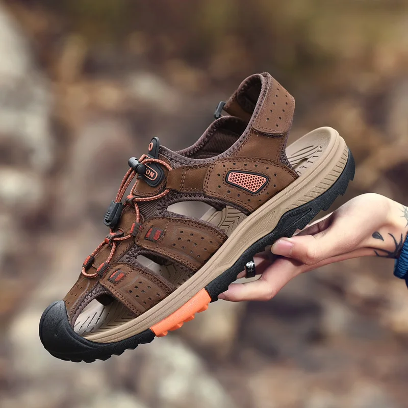 

Сандалии Sandalia Masculina мужские в римском стиле, летние сандалии и тапочки, сандалии для мужчин, спортивные пляжные кожаные сандалии