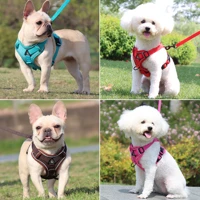 pet accessories adjustable dog harness no pull reflective small medium dogs chest vest mesh seat belt puppy cat collar leash tag