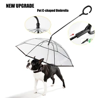 pet dog retractable handle umbrella raincoat waterproof transparent cover built in traction rope sleet pet umbrella pet supplies