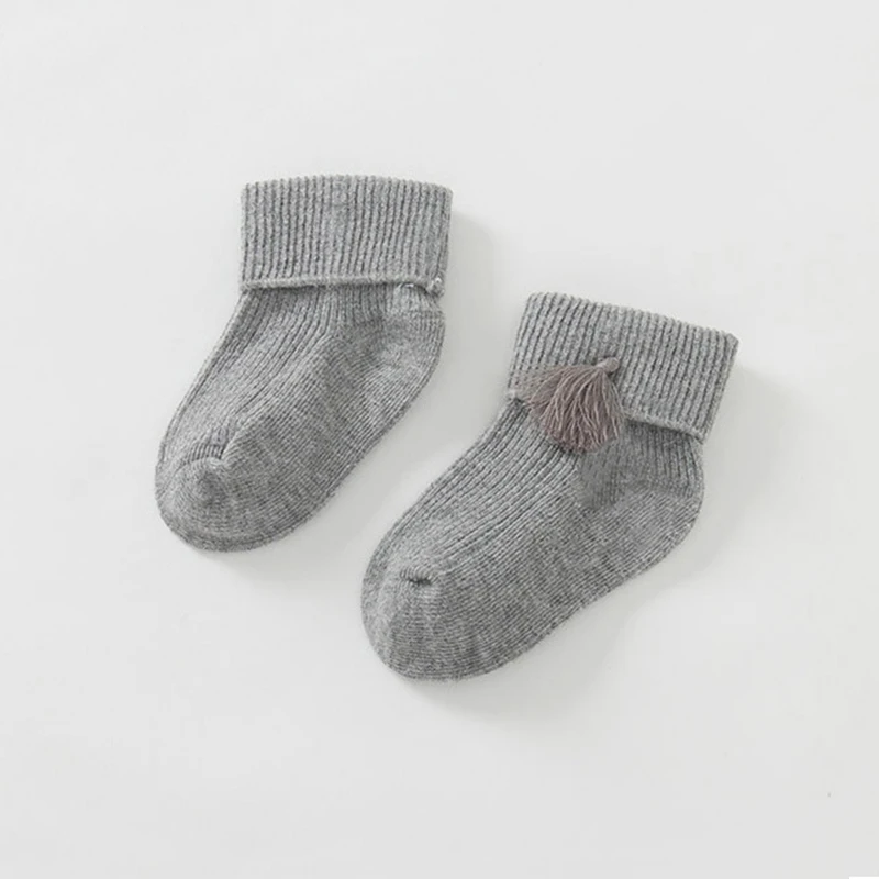 Осенние носки с бахромой для новорожденных от 0 до 24 месяцев милые хлопковые