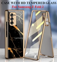 for samsung galaxy z fold 2 case luxury hd tempered glass all inclusive front glass protective shell for samsung z fold 2 case