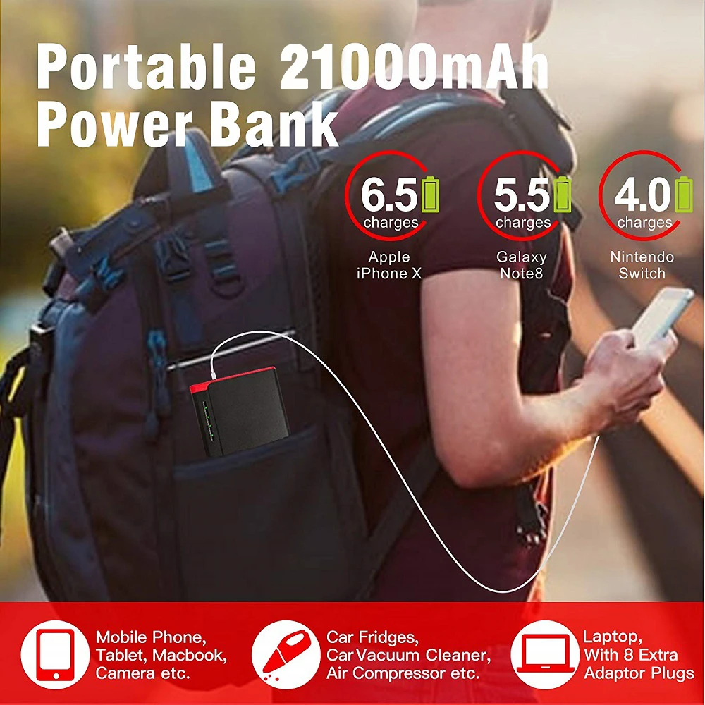 Пусковое устройство для автомобильного аккумулятора пусковое 2000A 12 В запуска