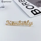 Уникальная брошь с именем на заказ, булавка из нержавеющей стали, табличка с именем, унисекс, ювелирные изделия, Рождественский подарок Вечерние