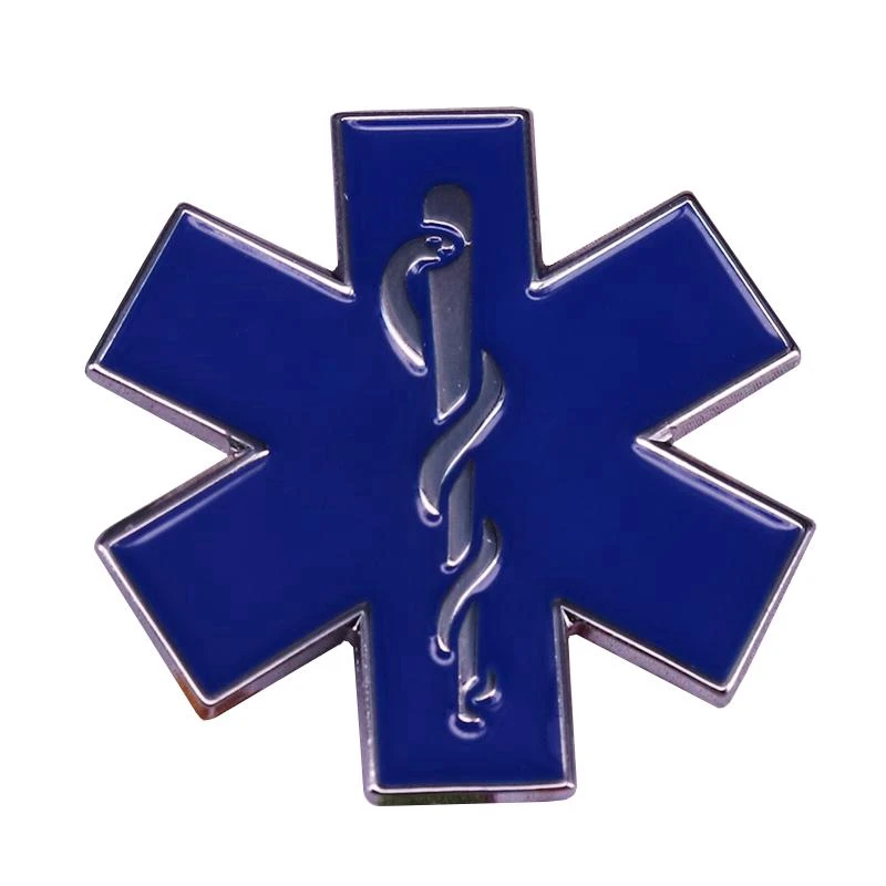 Эмалированная булавка Star of Life сертифицированная бейдж для аварийной терапии