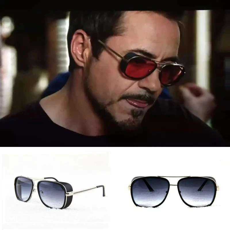 

Iron Man 3 TONY stark Sunglasses Men Women Coating Vintage Brand Design Sun glasses retro Shades Windproof Goggles Oculos De Sol