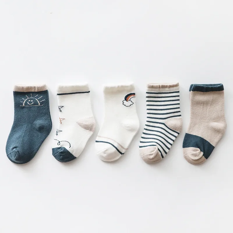 5Pairs/lot Infant Baby Socks Autumn Winter Baby Socks for Girls Cotton Newborn Baby Boy Socks Toddler Baby Boys Clothes