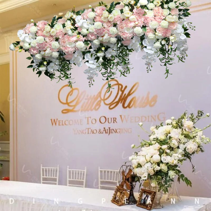 Искусственные Свадебные Арки цветы в ряд декоративные рождественские украшения