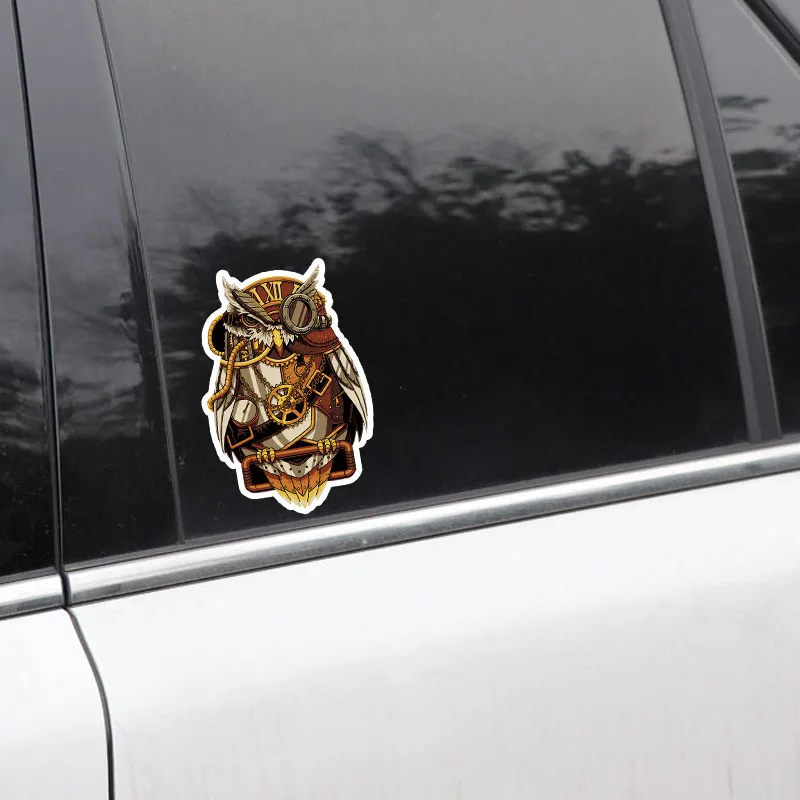 

Funny Mechanical Pirate Owl Car Stickers Accessories Motorcycle Cover Scratches Waterproof PVC 16cm *10cm