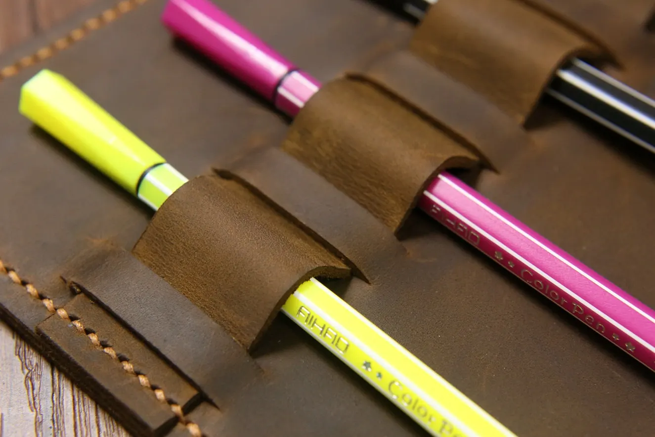 Персонализированные потертые Кожаный Чехол Органайзер портфель для A5 Moleskine Agenda поле заметки блокнот/кожаный ipad Мини-Чехол