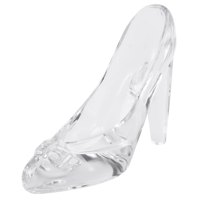 

Crystal Shoes Glass Birthday Gift Home Decor Cinderella High-Heeled Shoes Wedding Shoes Figurines Miniatures Ornament