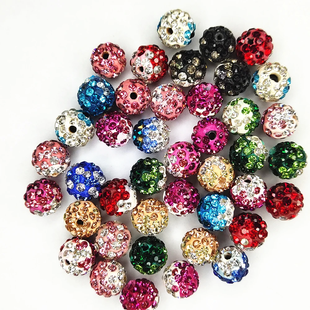 AAAA+Quality 10mm Mixed Colors Three Tone Clay Shamballaa Beads 2Holes Bracelet Pendant Jewelry Accessories DIY | Дом и сад