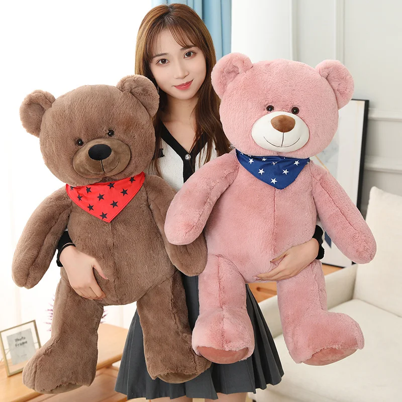 

50/70m Cute Soft Star Scarf Bear Plush Toys Stuffed Kawaii Teddy Doll Animals Pillow Cushion For Kids Girl Birthday Baby Gift