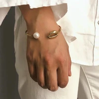shell pearl bracelet female european and american personality ins cool wind niche design fashion joker opening ornaments