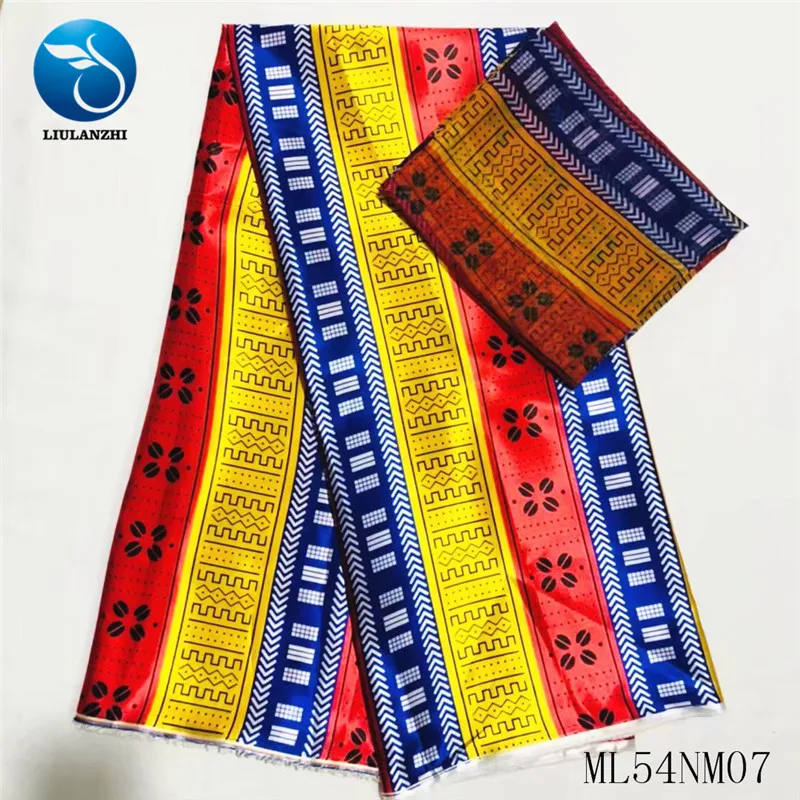 ML54NM0730 LIULANZHI африканская шелковая ткань лента шелковая ткань 4+ 2 ярдов Анкара Красная атласная ткань для платья Горячая Распродажа ML54NM07 - Цвет: ML54NM0730