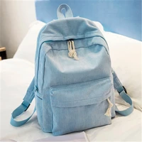 style soft fabric backpack female corduroy design school backpack for teenage girls striped backpack women