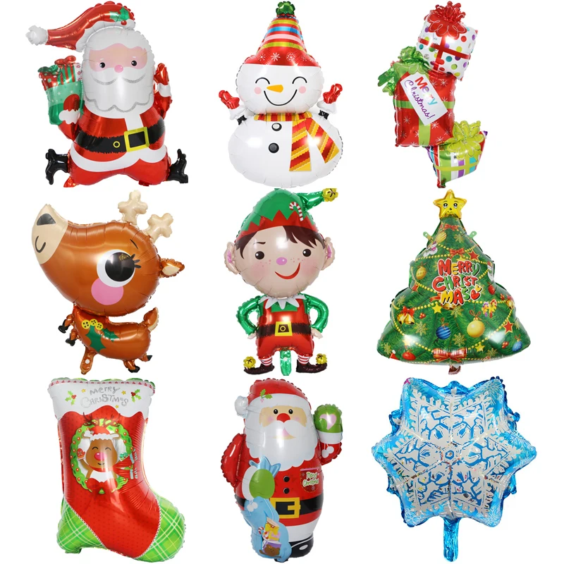 

Merry Christmas Foil Balloons Santa Claus Snowman Deer Xmas Tree Ballons Christmas Decorations for Home 2023 New Year Air Globos