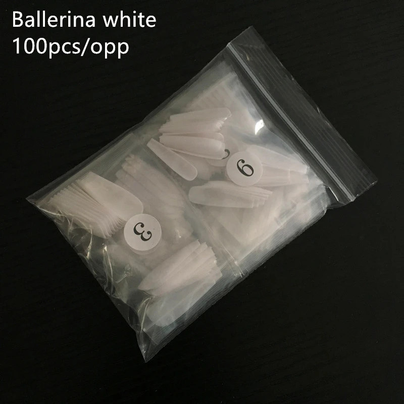 100 шт/Opp длинные ногти балерины ясный гроб Поддельные Советы ABS полное покрытие