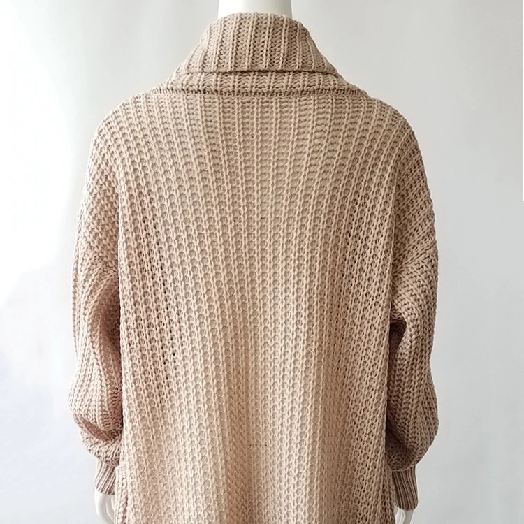 

6 Color Loose Large Size Double Pocket Irregular Turndow-collar Sweater Cardigan Coat Women's Tops Fahion Cloth