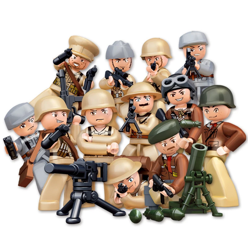 

SLUBAN World War II 2 Military China Soviet Union US UK France Soldiers Figures Building Blocks Weapon Guns Bricks Set Kids Toys
