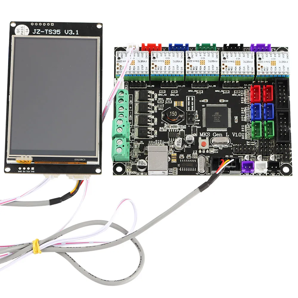 Части 3D-принтера 3,5 дюймов Полноцветный сенсорный экран WiFi с MKS GEN L материнская плата и драйвер TMC2209 V2.0 поддержка 9 языков
