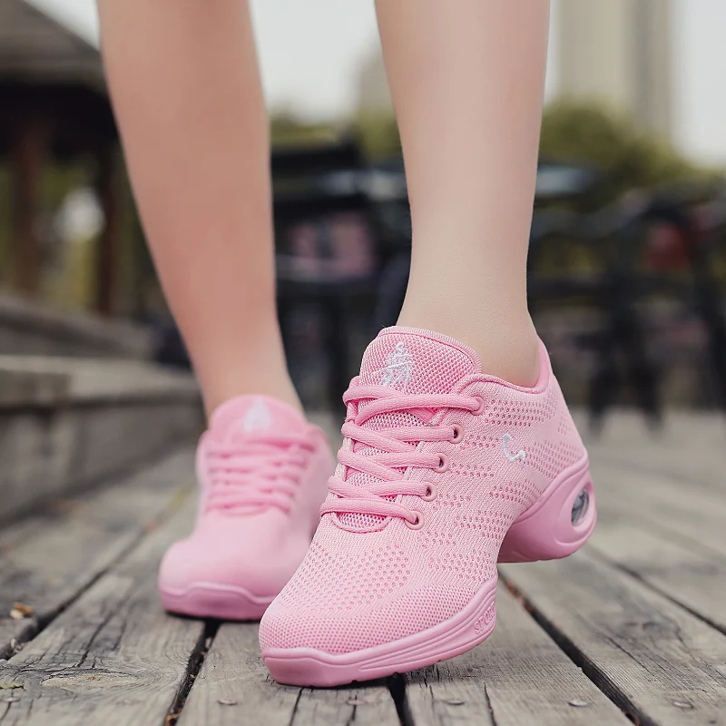 

Women's Dancing Shoes Sneakers Woman Jazz Dance Shoes Mesh Outdoor Sports Shoes Ladies Pink Modern Dance Sneakers For Girls