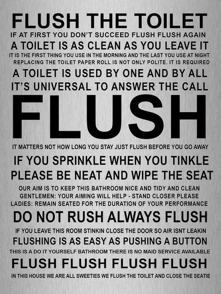

Tin Sign -Flush the Toilet | Garage, Kitchen Decor, Bathroom, Bed