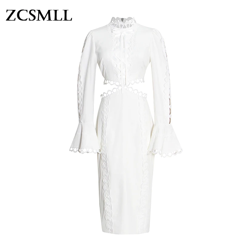 

ZCSMLL Patchwork Lace Dresses For Female Stand Collar Long Sleeve Top With High Waist Skirt Women's Vintage Suit New TH305