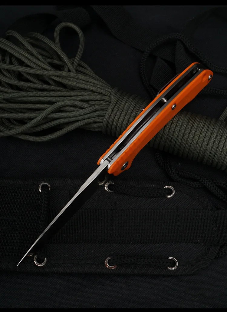 

New jungle adventure pocket outdoor camping hunting folding knife D2 blade G10 handle Tactical Survival knives EDC Kitchen tools