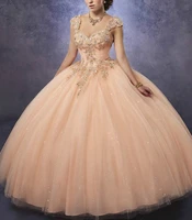 2020 sparkling cape quinceanera clothes ballgown treasure neck line furnished tenants with lace and pearls removable carriers