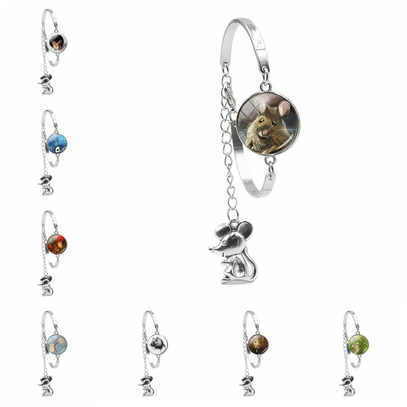 Hot! 1pcs 2020 Handmade New Ladies Bracelet Cute Cartoon Mouse Pendant Painting Glass Convex Girl Gift Jewelry | Украшения и