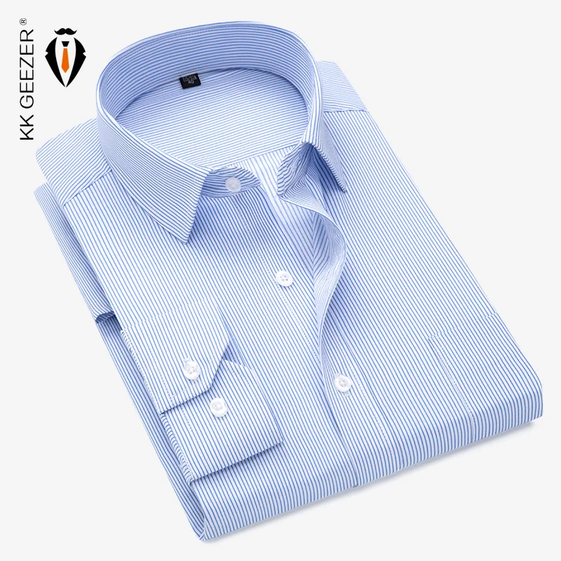 Мужская рубашка в полоску с длинным рукавом платье клетку Формальные Летние