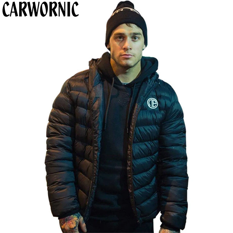 CARWORNIC тренажерные залы фитнес толстые куртки для мужчин хлопок Толстовка бега