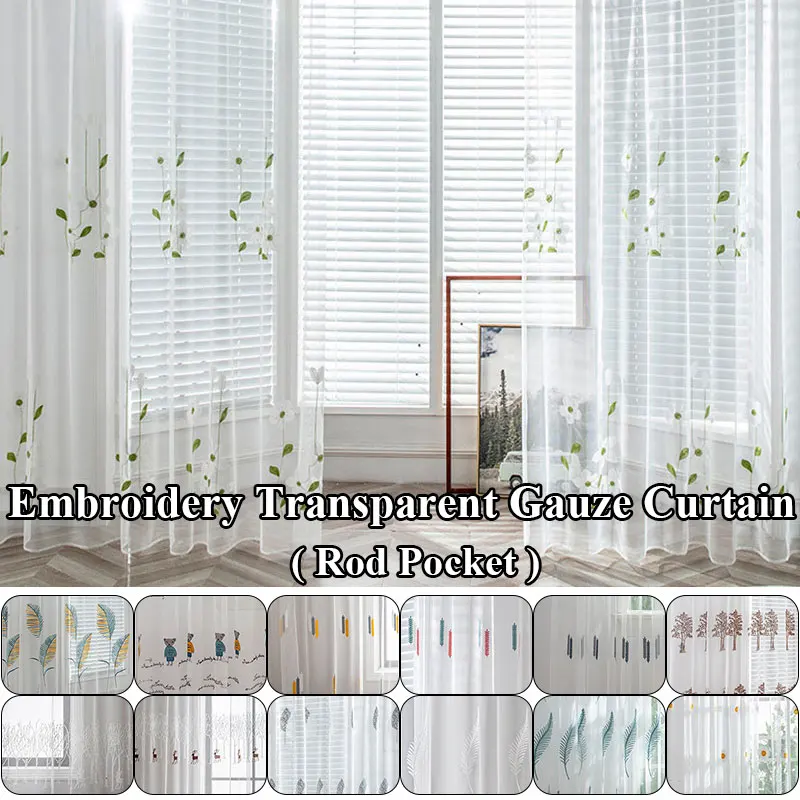 

Chinese Style Leaves Sheer Curtains for Living Room Modern Voile Curtain Bedroom Tulle Shower Curtains Lace Window Drapes