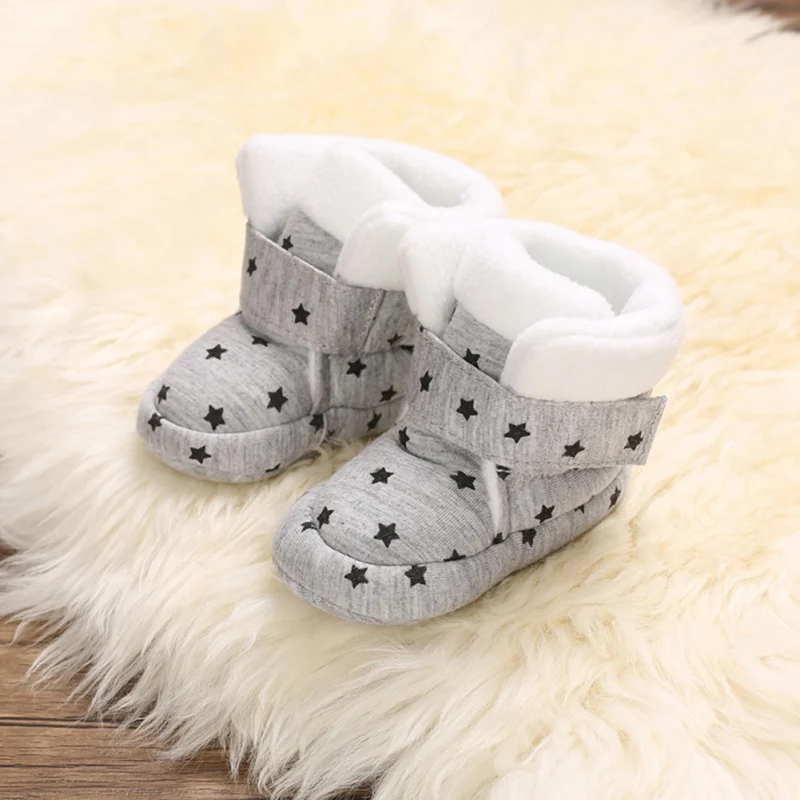 

0-18M Winter Bootie Shoes Winter Warm Boot Baby Girls Shoes Star Soft Sole Shoes