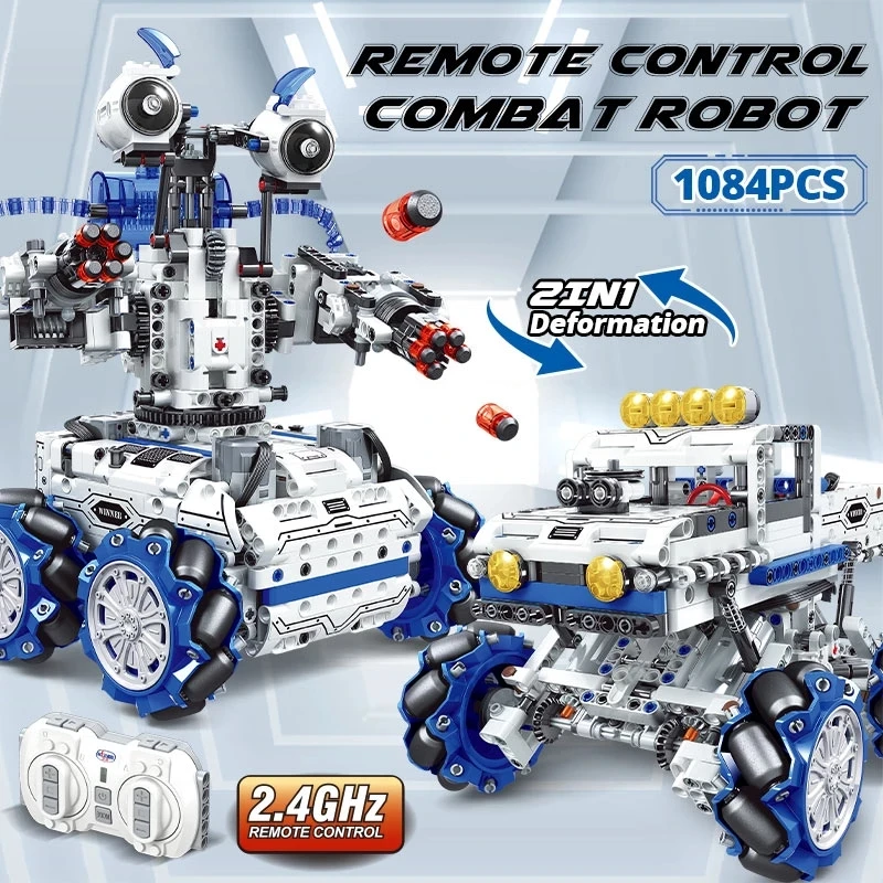 

2 in 1 City Mechanical 4WD Drive RC Deformation Robot Remote Control Car Building Blocks High-tech Vehicle Bricks 3D Model Toys