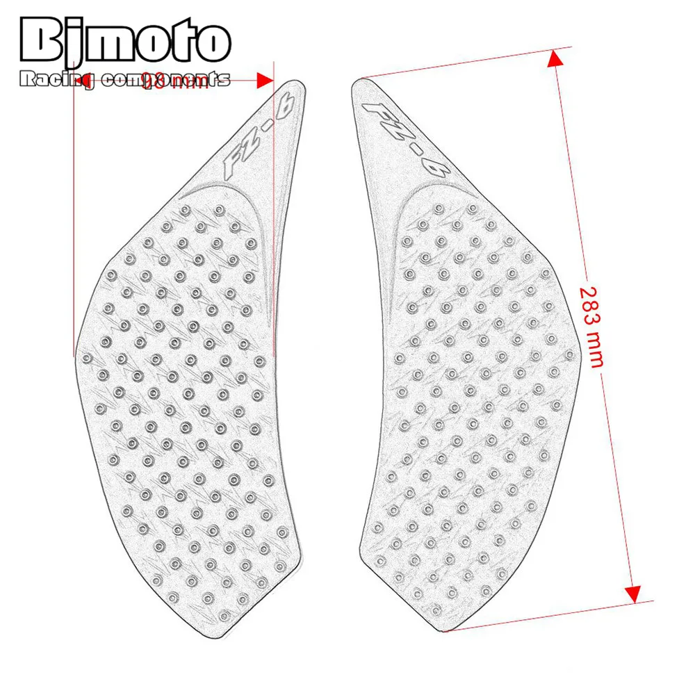 

For Yamaha FZ-6N 2006 2007 2008 2009 2010 Motorcycle Sticker Anti slip Fuel Tank Pad Side Gas Knee Grip Tank Protective Pad