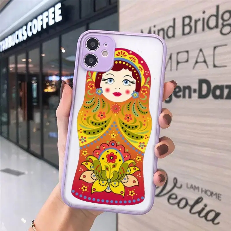 

Russian Dolls Pattern Matryoshka Phone Cases matte transparent For iphone 7 8 11 12 plus mini x xs xr pro max cover