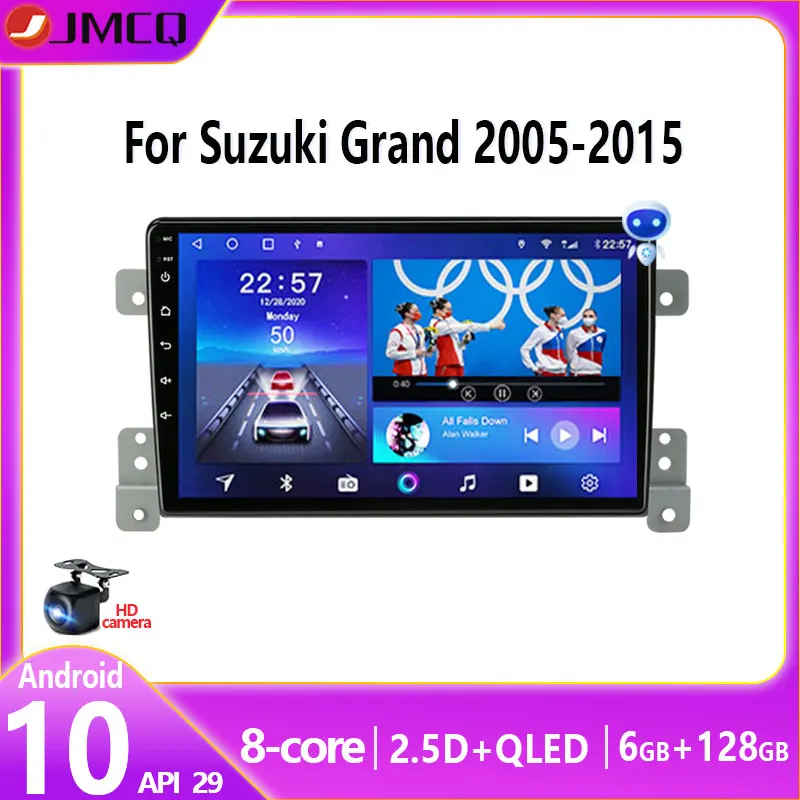 Автомобильный радиоприемник JMCQ Android 10 для Suzuki Grand Vitara 3 2005-2012 2013 2014 2015 2din стерео