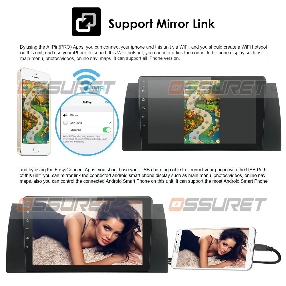 Автомобильный стерео проигрыватель HD 1din Android 10 2G для BMW X5 E53 E39 GPS аудио навигация