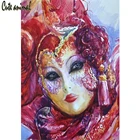 Полностью сверлильная квадратная Алмазная вышивка, цветная Венецианская маска, карнавальный узор 5D, DIY алмазная живопись, вышивка крестом, Алмазная мозаика