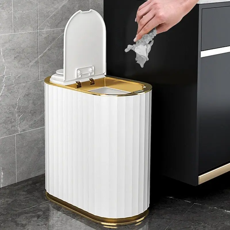 

Touch Smart Sensor Trash Can, Automatic Large-Capacity Trash Can With Aromatherapy Kitchen Bathroom Toilet Trash Can With Lid