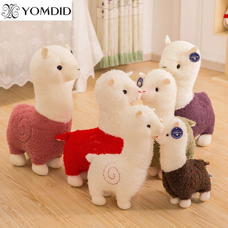 

YOMDID 1Pcs Cute Alpaca Plush Toys Kawaii Stuffed Toys 28/38/46/50cm Cartoon Alpaca Plush Doll Toys Children Kids Christmas Gift
