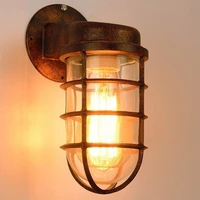 american style industrial iron brushed distressed waterproof wall lamp with warm edison bulb outdoor courtyard villa porch lamp
