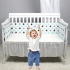 Бампер для детской кроватки для новорожденных, мягкий Хлопковый бампер для кровати, съемная молния, украшение детской комнаты, детская кроватка, 1 шт., 120 см