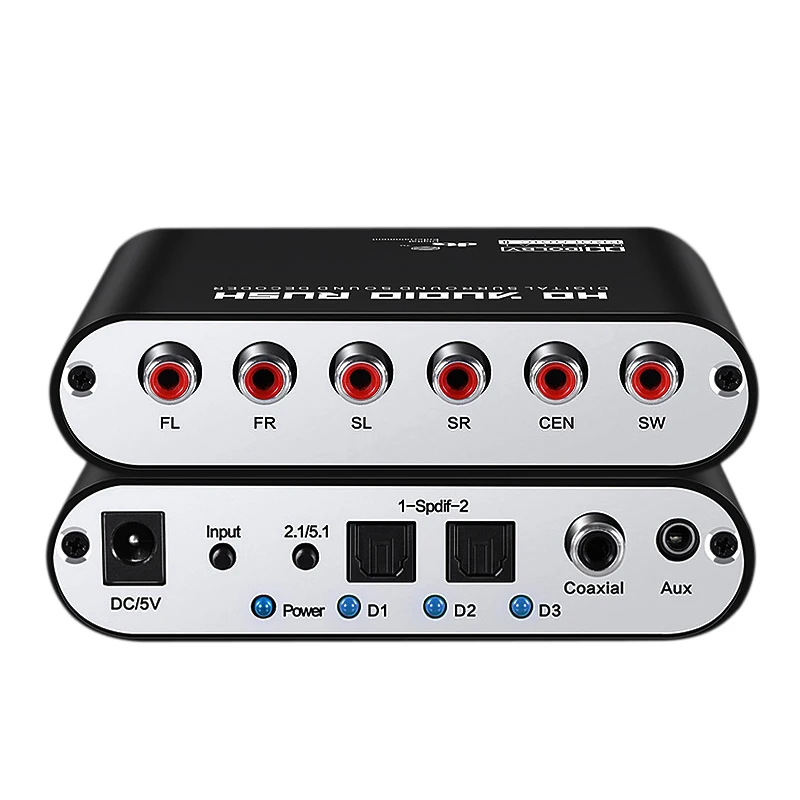 5.1CH аудио пик цифровой декодер звука конвертер оптический SPDIF/коаксиальный Dolby AC3