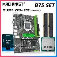 machinist b75 motherboard lga 1155 set kit intel core i5 3570 cpu processor ddr3 8gb24g ram memory with vga hdmi b75 pro u5