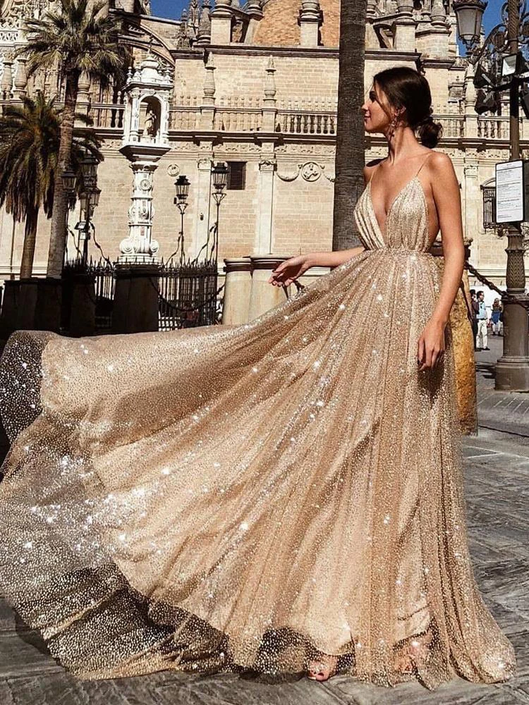 picture color Lorie очаровательное свадебное платье трапециевидной формы блестящие платья невесты с блестками на бретельках с открытой спиной официальные свадебные платья на заказ - Цвет: picture color