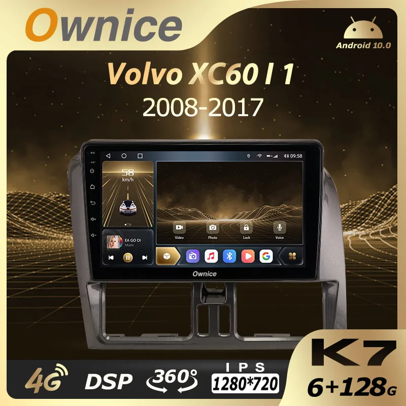 

Автомагнитола Ownice K7, 6 + 128 ГБ, Android 10,0, для Volvo XC60 I 1 2008-2017