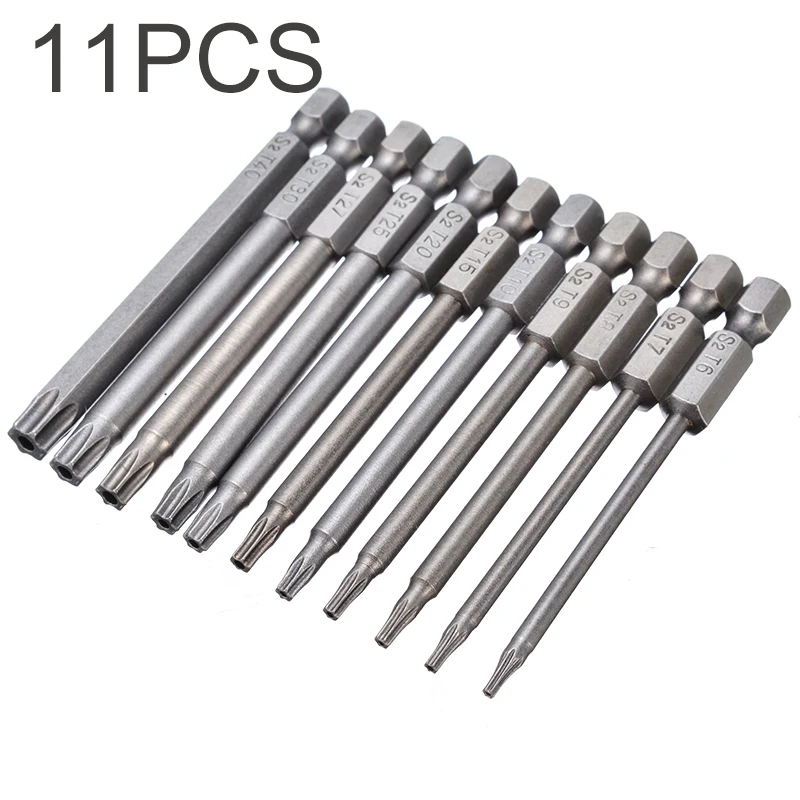 11 шт. Набор бит для отвертки с магнитной головкой|Детали инструментов| |
