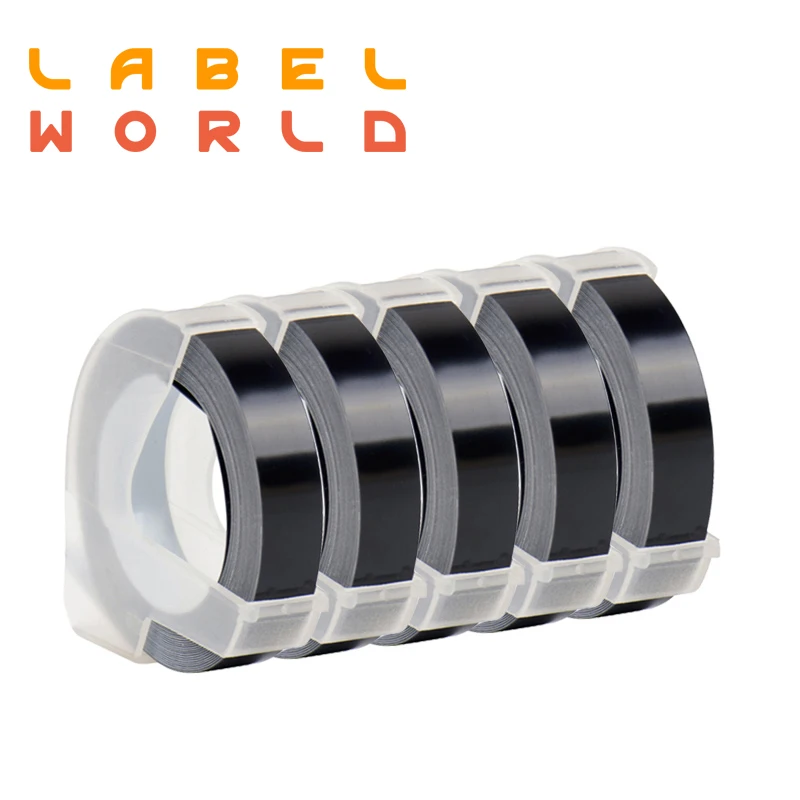 Label World 3D embossing label tape Compatible for Dymo 6/9/12mm manual ribbons dymo 1610 12965 1880 MOTEX E101 5 pack | Компьютеры и